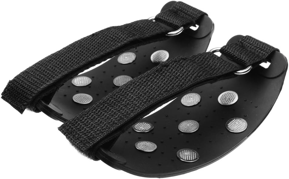 1 Pair Unisex Black Durable Firm Sharp 7 Steel Studs Teeth Fast On Anti Slip Crampon Climb Walker Walking Snow Ice Cleat One Size Fit All