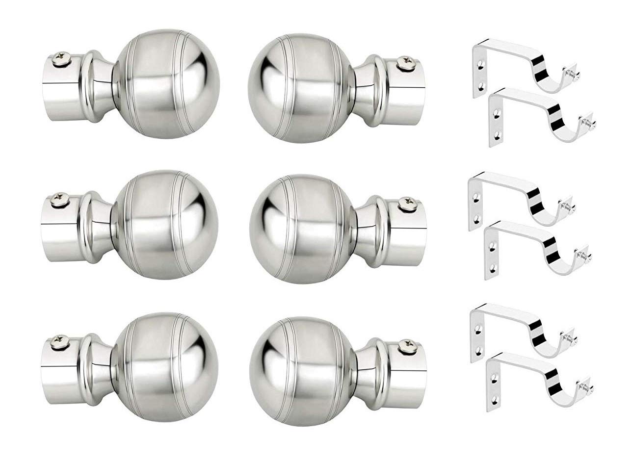 WSK™ Best Range Collection Stainless Steel Glossy Matte Series Curtain Bracket 3 Set Door and Window Fitting Hardware: WSK_Windware_0013 (WS-F519/S100)