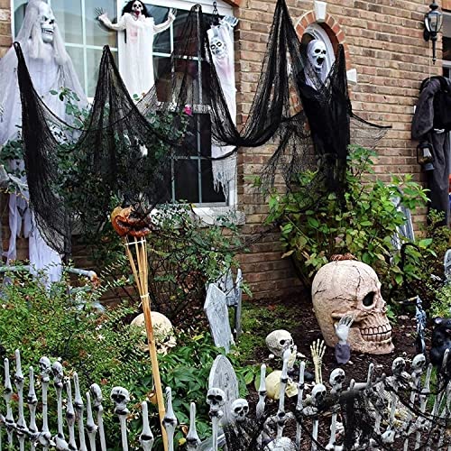 Anguxer Garza Nero per Halloween, Panno di Garza