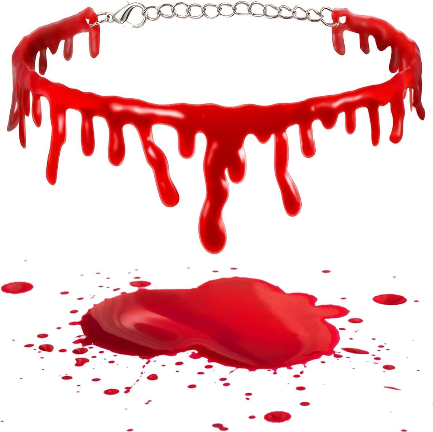 Soochat Halloween Dripping Blood Choker Necklace Vampire Blood Choker Necklace for Vampire Halloween Costume Accessory - Image 8