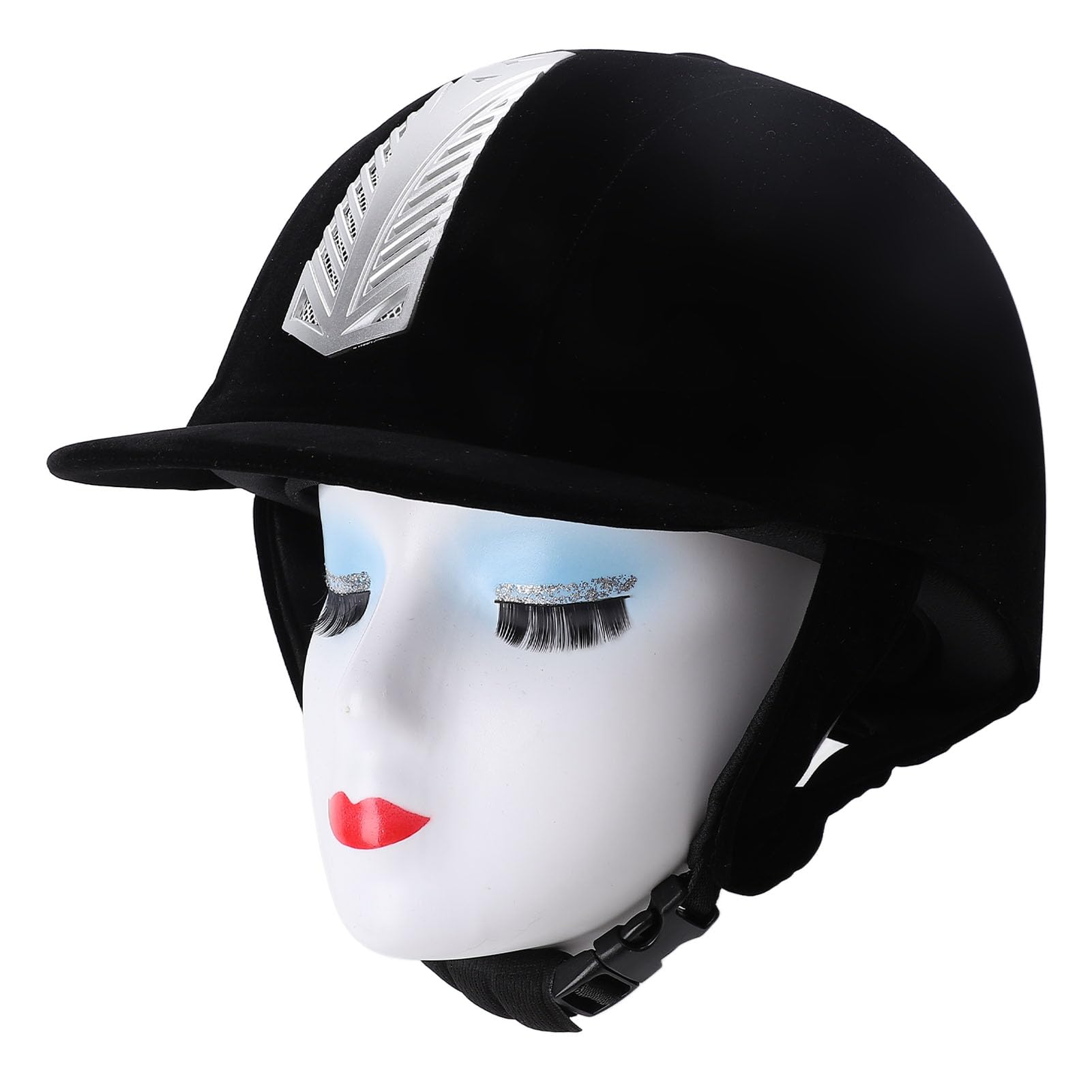 Horse Riding Helmet, Low Profile Adjustable Design Safety Horseback Riding Gear, Detachable Adjustable Breathable Stainless Steel Equestrian Helmet for Security Gear