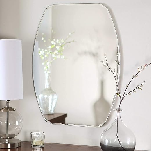 Frameless Mirror for Bathroom Washbasin,Makeup Mirror for Wall Plain Glass...
