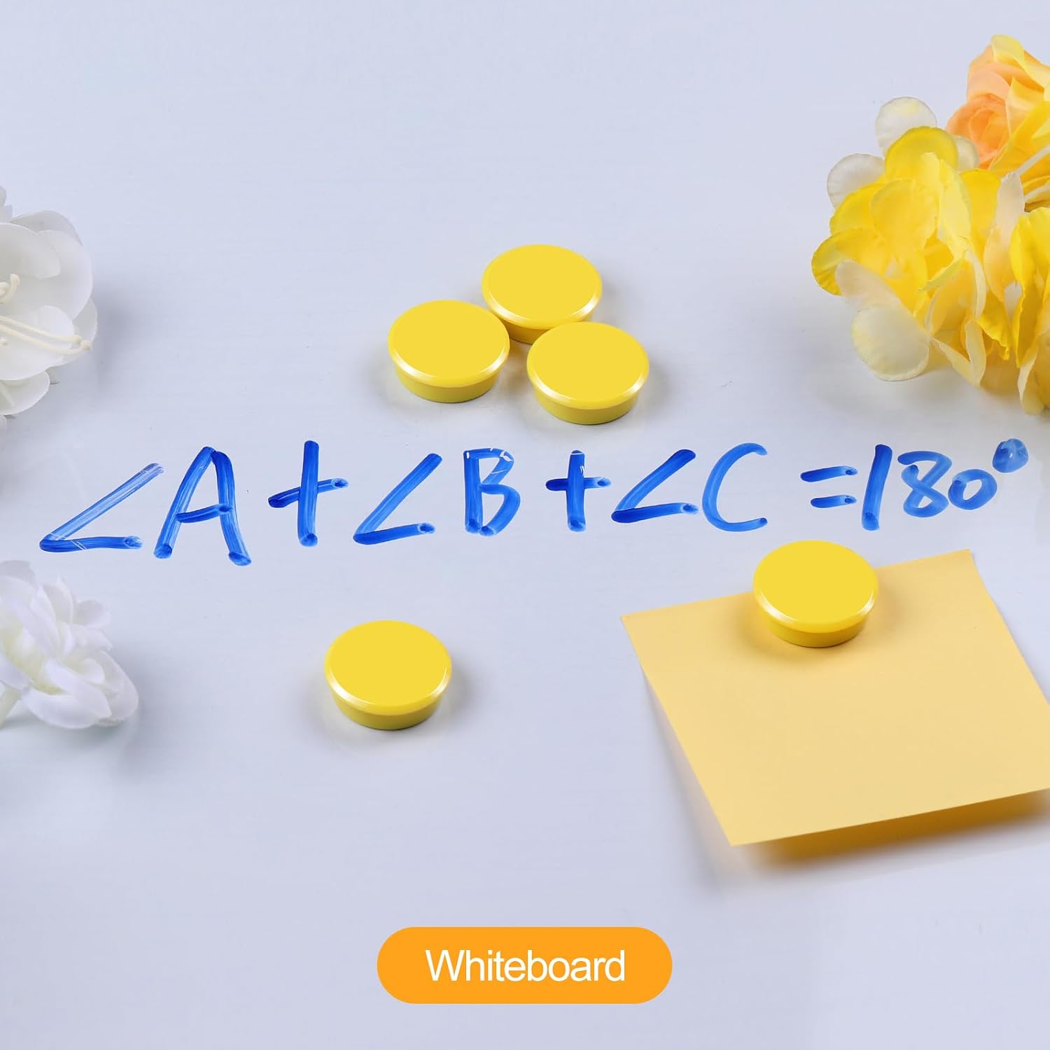 Fridge Magnets, 30pcs Strong Refrigerator Magnets, Heavy Duty Small Magnets for Whiteboard, Office, Classroom, Lockers, Maps, DIY Crafts - Cute Mini Round Magnet for Fridge, Kitchen (Yellow) image 5
