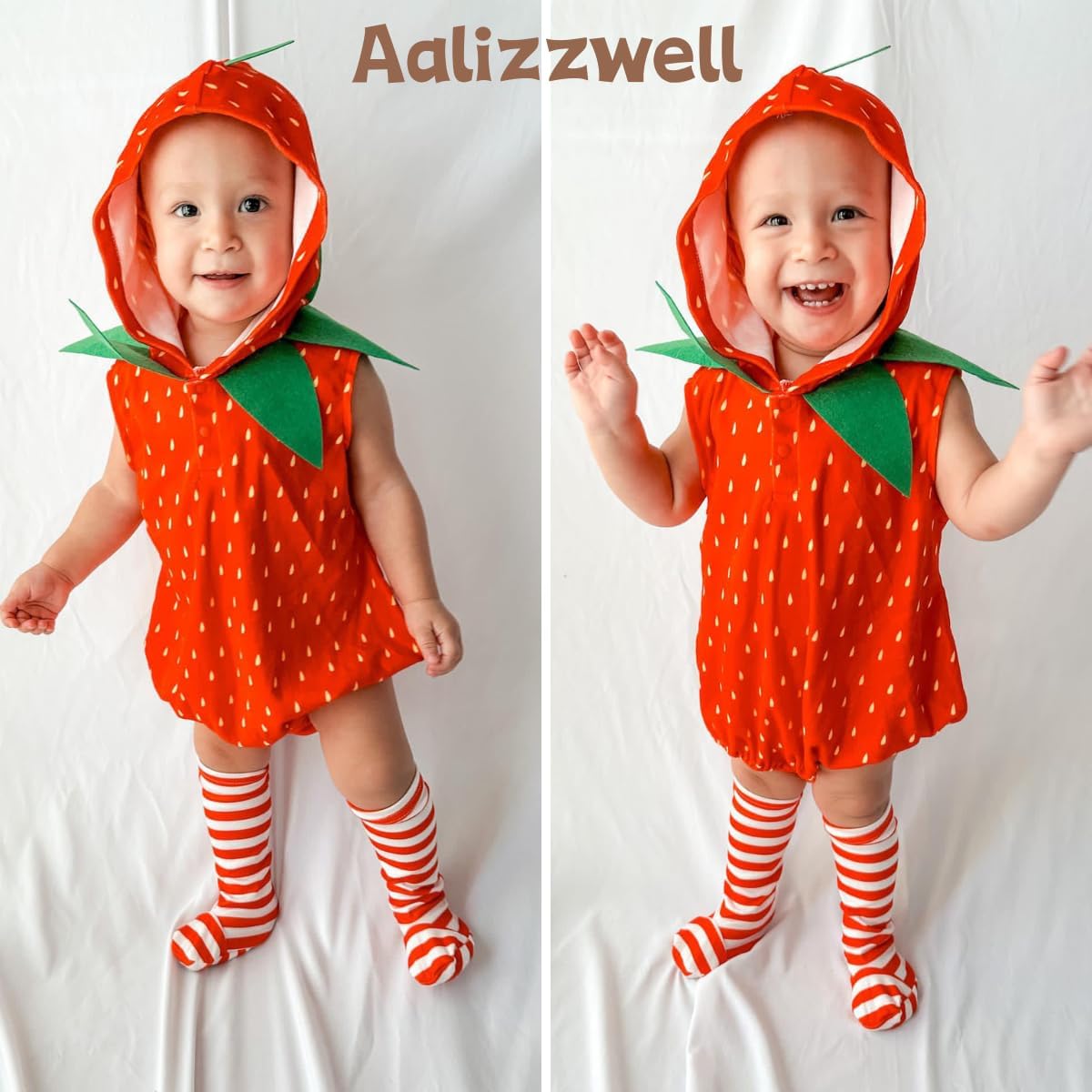 Aalizzwell Infant Baby Halloween Clothes Fruit Hooded Romper Bodysuit Outfit
