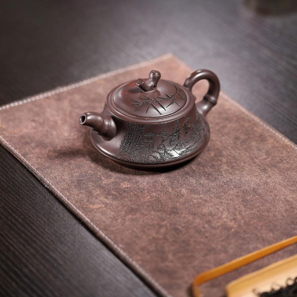 ENGENDER Tetera Hierro Fundido Olla De Arcilla Púrpura Mineral Original, Tetera Hecha A Mano, Juego Té Creativo Grabado For Todo El Cuerpo Juego de Te