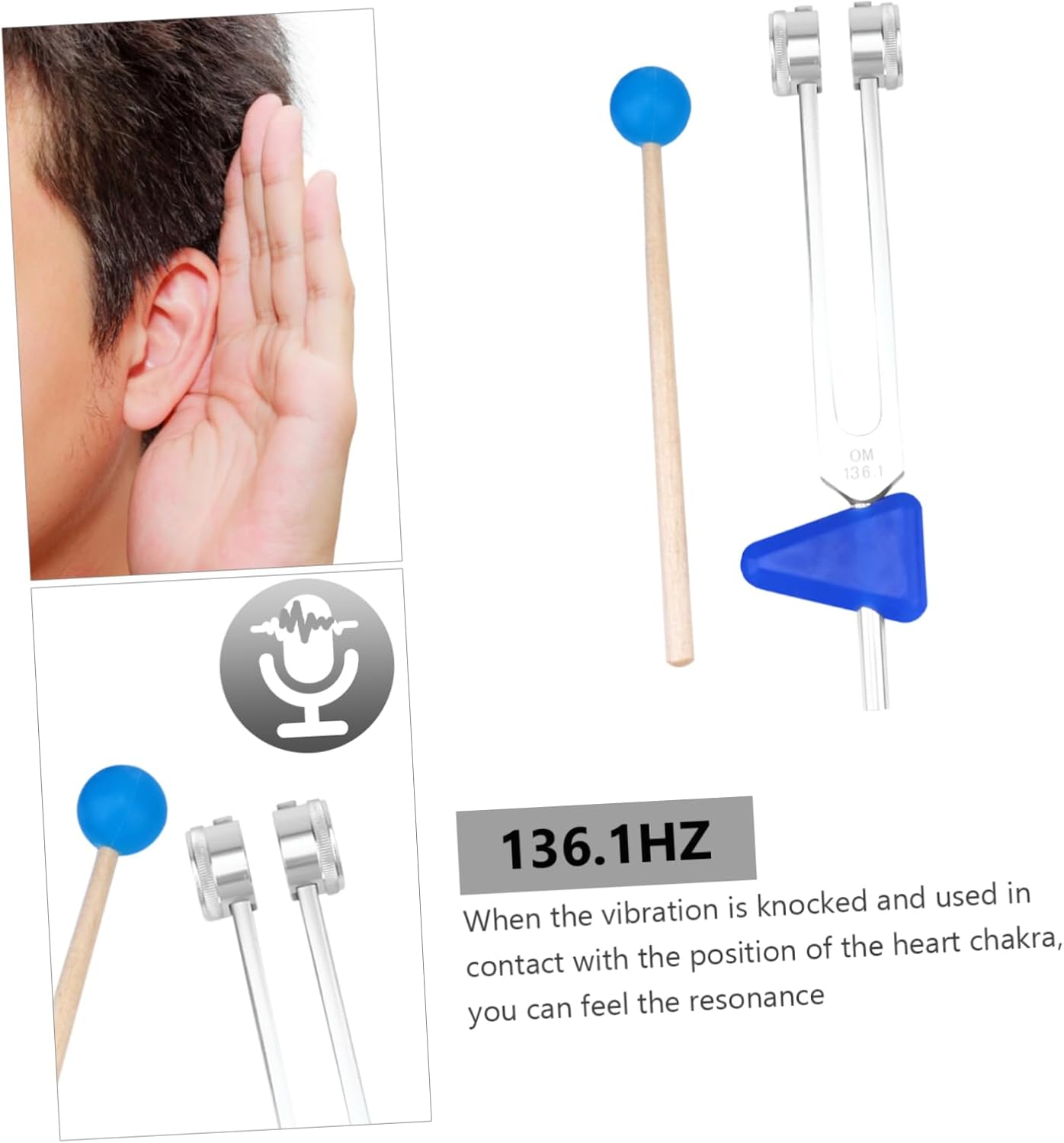 1Set Tuning Fork for Sound Healing Chakra Therapy Meditation Includes Striker Storage Bag Enhances Yoga Practice Relief