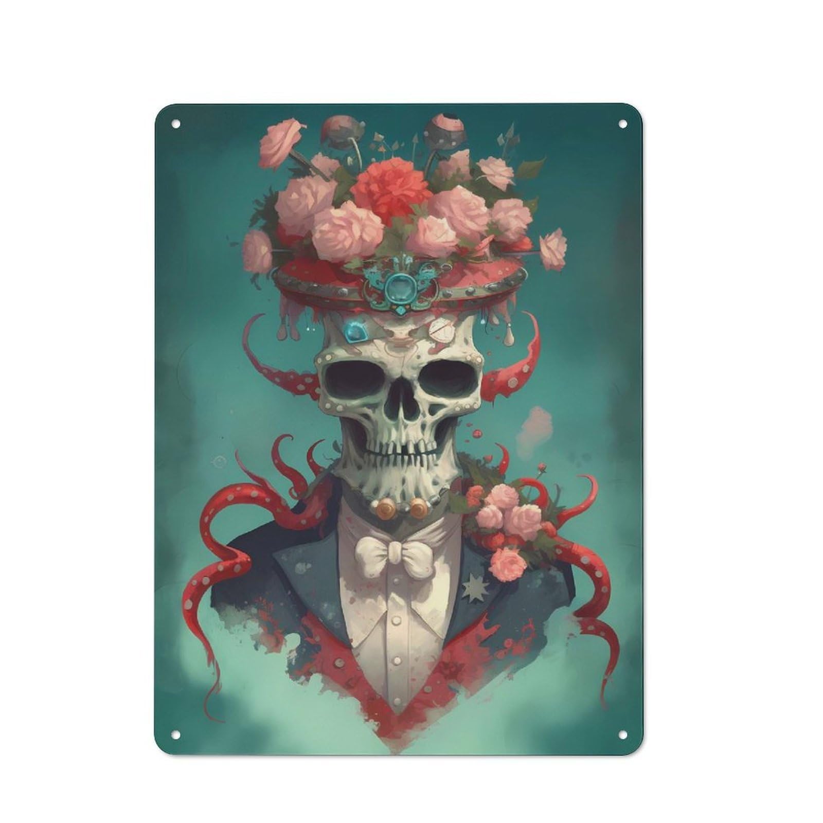 Junmoney Style-3 Metal Wall Sign 40X30cm Featuring Kraken Petite For Hallway Wall, For Vintage Wall Decor Fans, For Cafés, Pubs And Restaurants