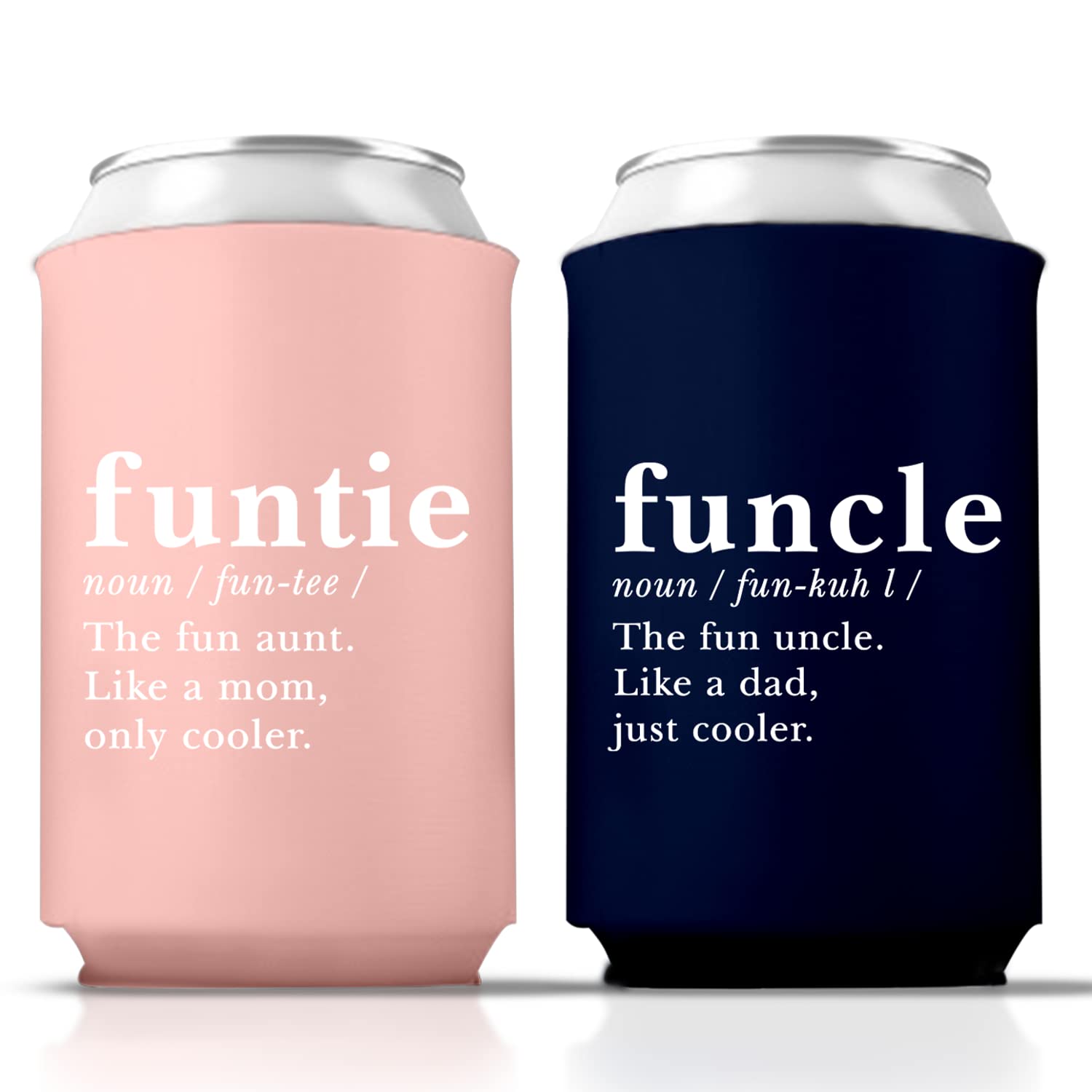 Pretty Robes Funtie Funcle Can Coolers, Aunt Can Coolies, Uncle Can Coolies, Funny Can Sleeves Insulator, Funny Gifts for Aunt and Uncle, Gifts for Aunt, Gifts for Uncle (Funcle, Navy Blue)