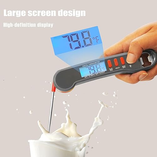 Miniatura 6 de Termómetro digital para carne, termómetro de cocción instantánea, termómetro de horno de lectura instantánea, sonda plegable integrada, LCD, función
