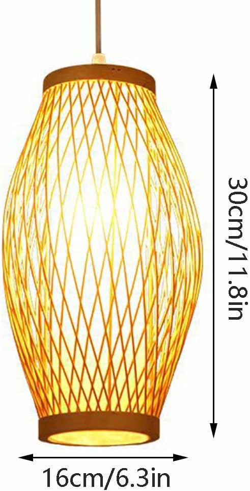 CSSYKV Handgeweven Bamboe Hanglamp Voor Keukeneiland doek Art Plafond Hangende Rieten Lamp Rotan Mand Industriële Kroonluchter E27 Armatuur voor Woonkamer Restaurant Theehuis Verlichting photo 2