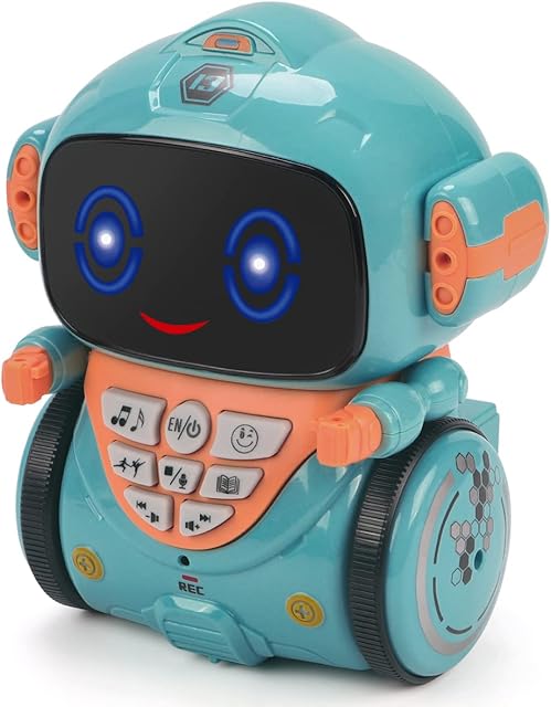 KaeKid Robot Toys for Kids, Interactive Smart Robot with Voice Control, Speech Recognition, Singing, Dancing, Repeating and Recording, Telling a Story, Gifts for 3 4 5 6 7 Year Old (Blue)