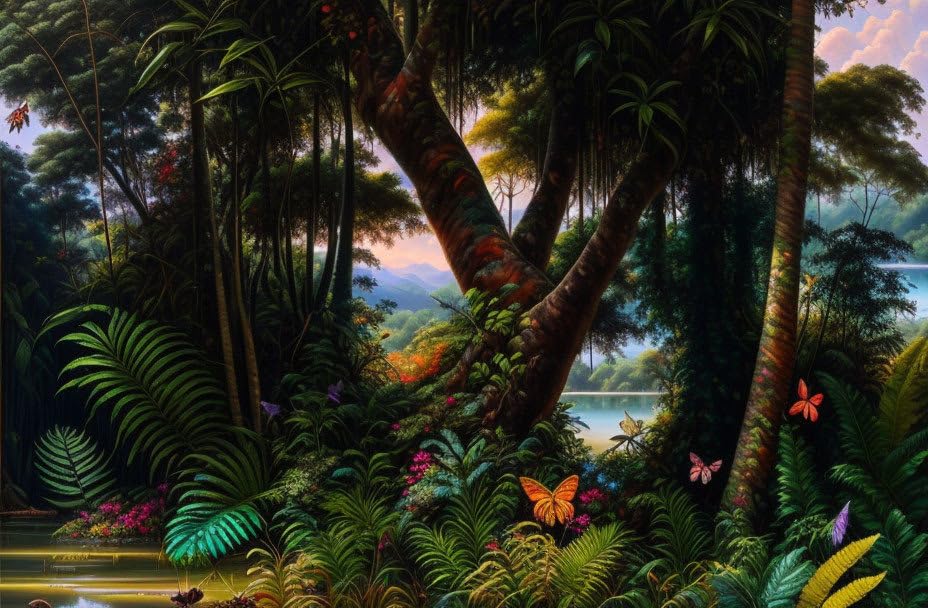 Peinture sur toile 58 x 90 cm sans cadre Jungle GerRit