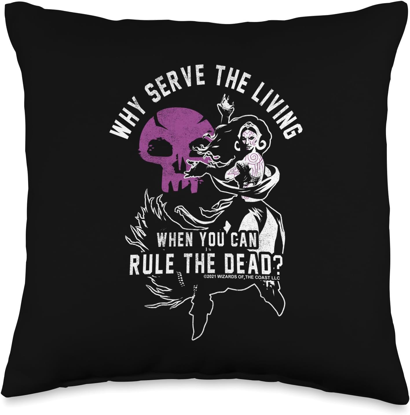 Magic: The Gathering Liliana Rule The Dead Throw Pillow, 18x18, Multicolor