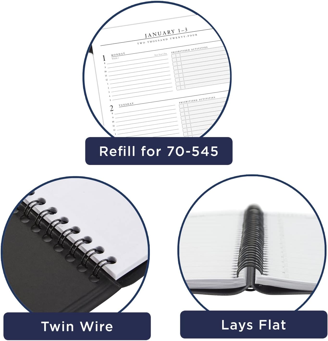 AT-A-GLANCE 2024 Weekly & Monthly Appointment Book Refill for 70-545, 6-1/2" x 8-3/4", Medium, Executive (709081024)