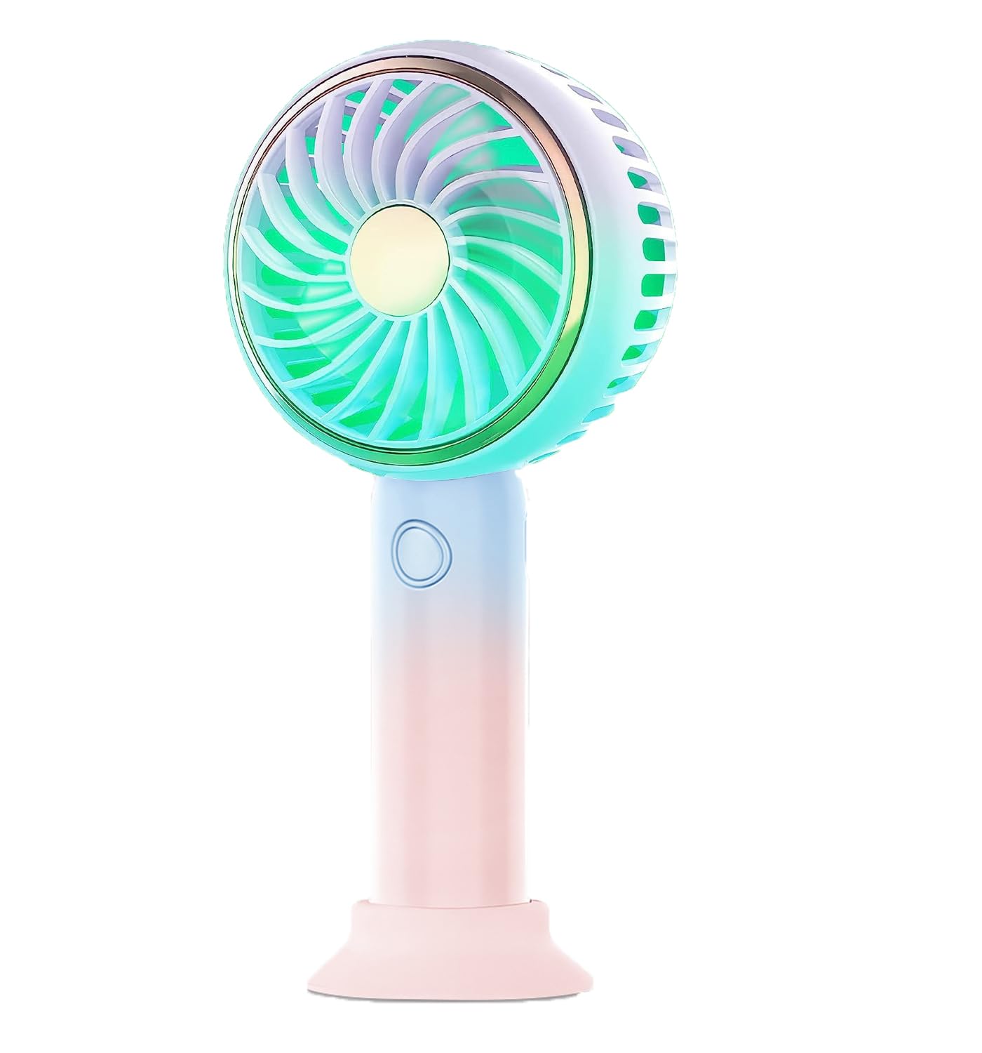 TCJJ Handheld Mini Fan, Portable Rechargeable Mini Fan with 3 Speed, Battery【8-12 Hours】, Cute Gradient Hand Held Small Makeup Fan with Color Light for Women, Girls, Travel, Outdoors