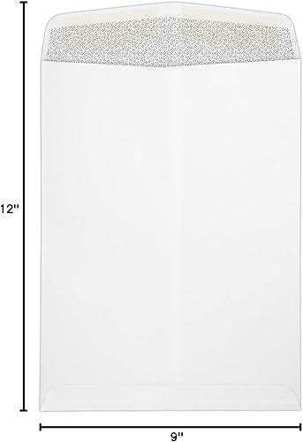 Miniatura 4 de LUXPaper Sobres de ventana de extremo abierto de 9 x 12 pulgadas  Tinte de seguridad  Blanco  28 libras. Texto  Cantidad de 50 unidades