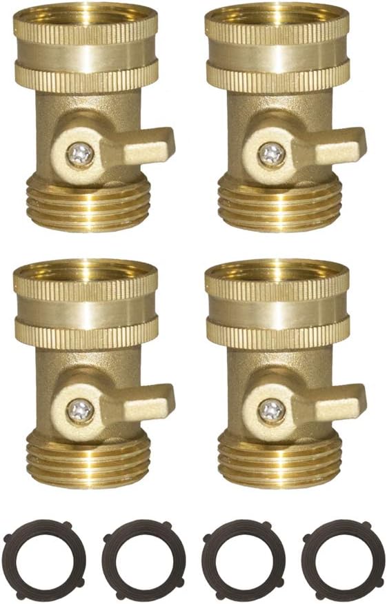 Amazon.com : 2PCS Brass Garden Hose Shut Off Valve, 3/4 Heavy Duty ...