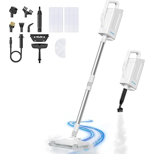 Steam Mop 12-in-1 Steam Cleaner for Home with 23FT Power Cord 3 Steam Modes Detachable Steam Mops for Floor Cleaning Multipurpose Steamer for Walls, Tiles, Furniture Carpets, Windows, sofas