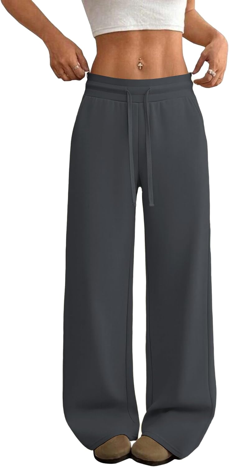 JEKAOYI Womens Wide Leg Casual Pants High Waisted Lounge Pants Comfy Business Work Pants with Pockets