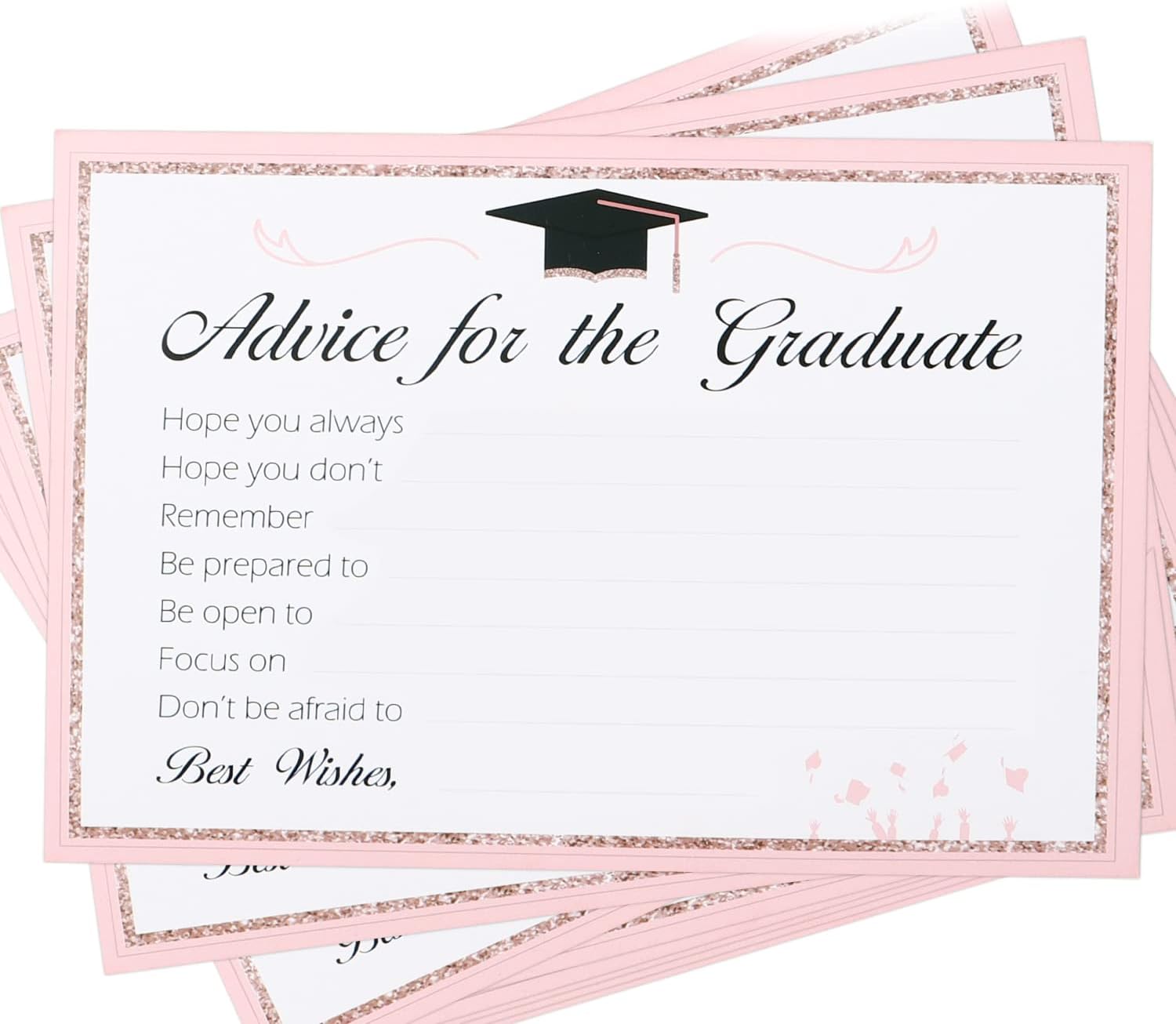 WATINC 50 Pcs Graduation Advice Cards with Best Wishes Graduation Decorations Favor Party Supplies for Graduate Decorations