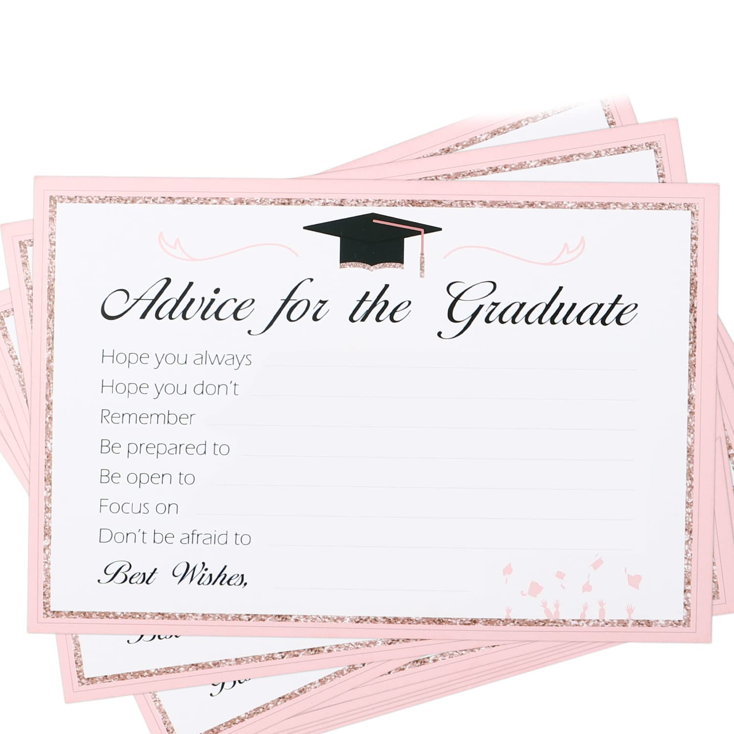 WATINC 50 Pcs Graduation Advice Cards with Best Wishes Graduation Decorations Favor Party Supplies for Graduate Decorations