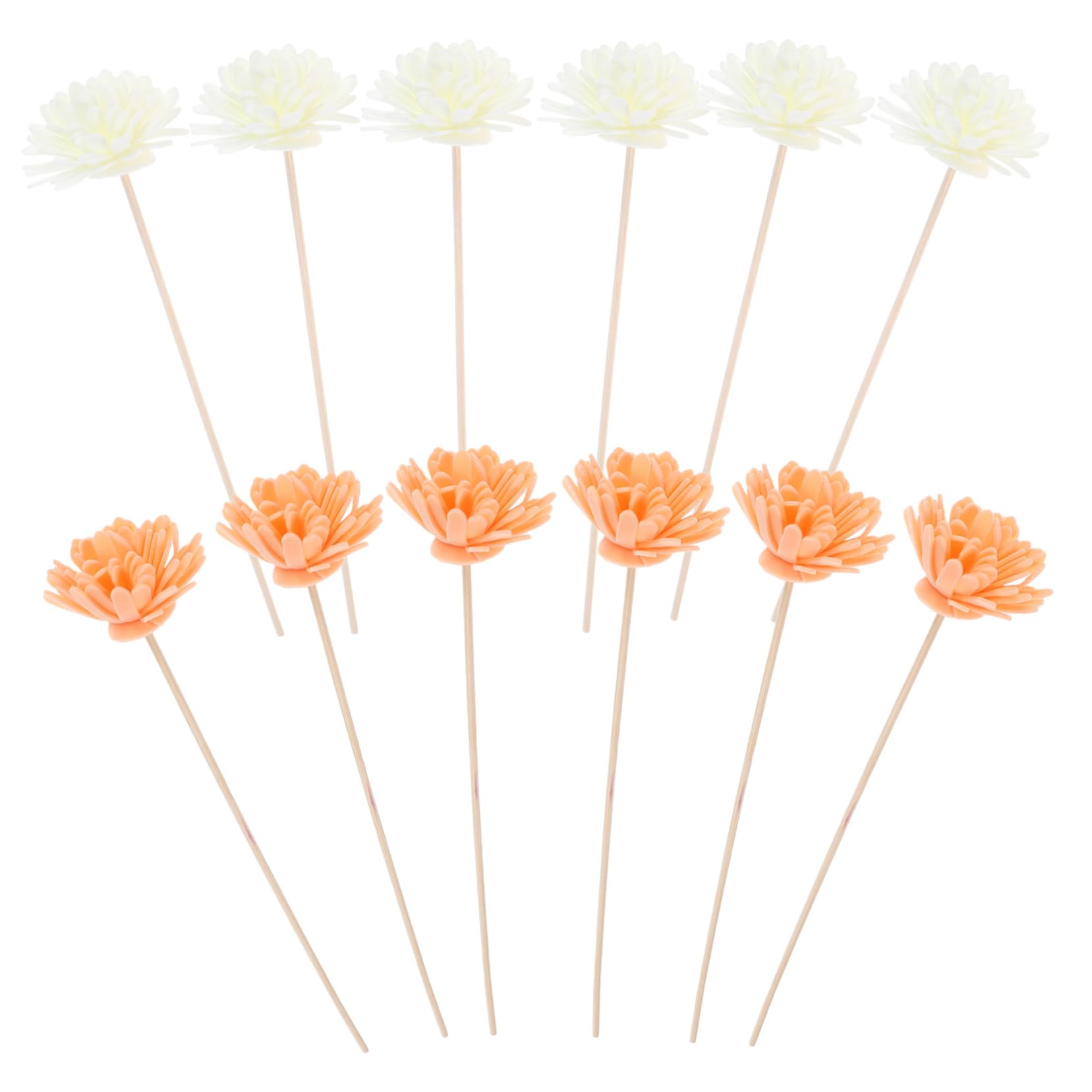SHERCHPRY 12pcs Flower Shaped Rattan Diffuser Sticks with Replacement Refills for Home Office and Hotel Decor Elegant Aromatic Accessory for Bathroom and Living Spaces
