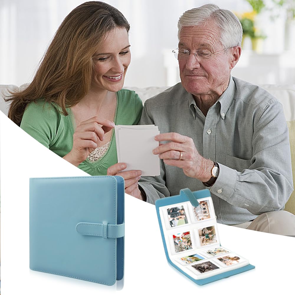 Mini Album Photo 288 Pochettes Album Instax Mini pour Film 3 Pouces pour Fujifilm Instax Square SQ1/SQ6/SQ10/SQ20 Camera, Kodak Mini 3 Square, Mini Shot 3 Square (Bleu)