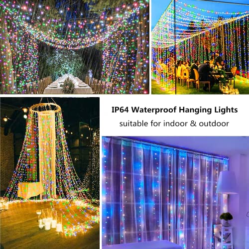 Multi-Color Curtain Lights Usb/Battery Powered, 9.8X6.6Ft 200 Led Waterproof Hanging Rainbow Lights With Remote For Bedroom Wall Room Decor #TOP3