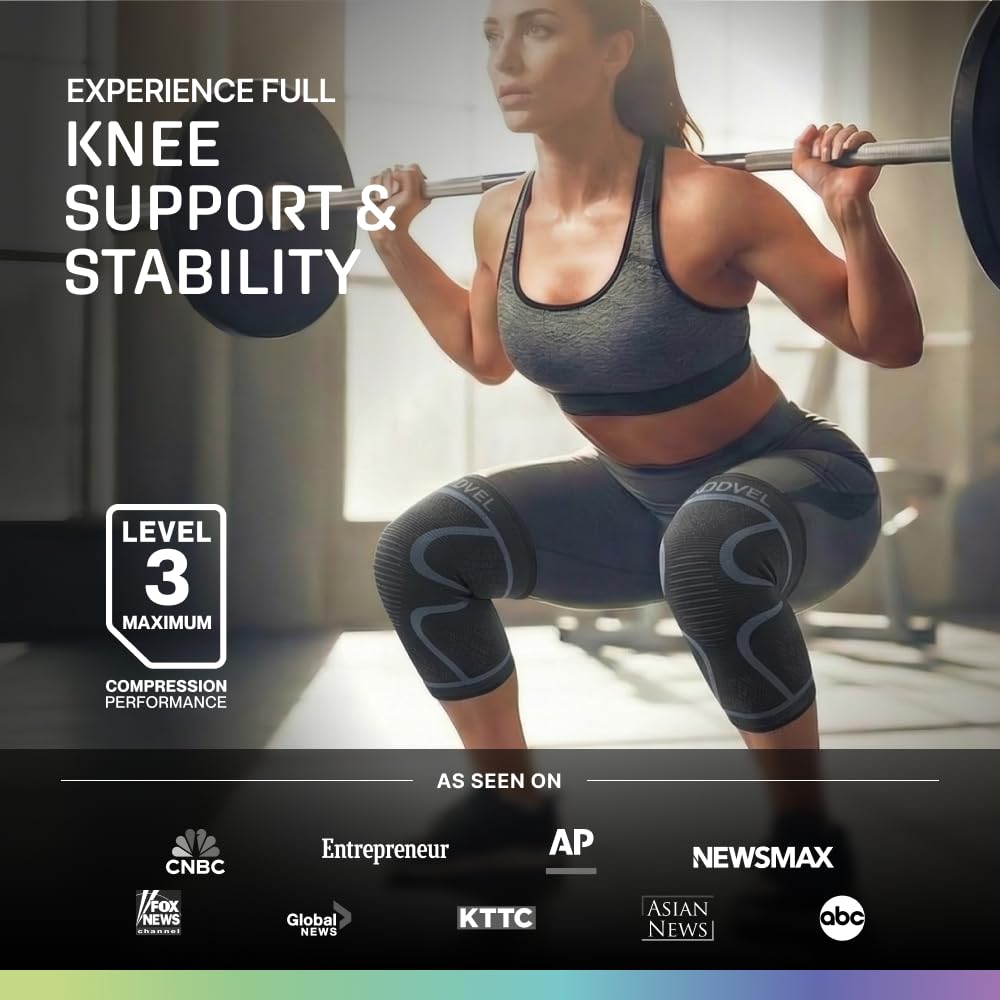Modvel MODVEL Compression Knee Braces for Men & Women - XS to XXX-L Pair of Knee Braces for Knee Pain, Support Sleeve, Workout Sports Knee Braces for Meniscus Tear, ACL & Arthritis Pain Relief in use
