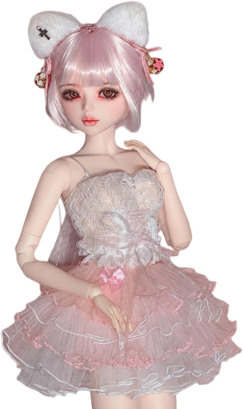 BJDDOLL 1/3 Hand-Painted Makeup –BJD-Style Doll, 22.8 Inches (56cm) Tall,Pink Princess Dress Style,Desk & Wall Decoration,for 15+ Only