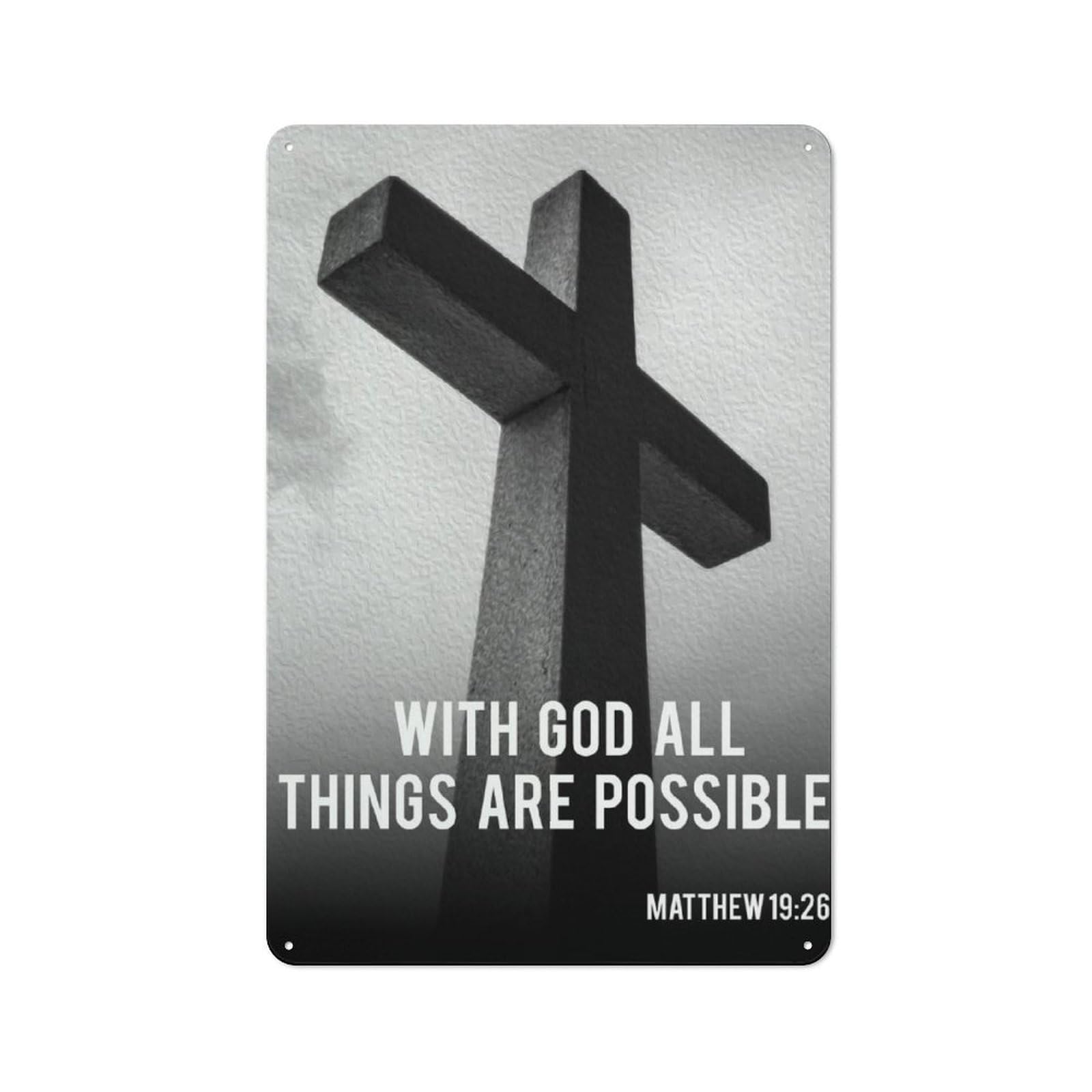 Junmoney With God Retro Tin Sign 30X20cm For Garage Wall, For Fans Of Metal Signs And Themed Wall Decor