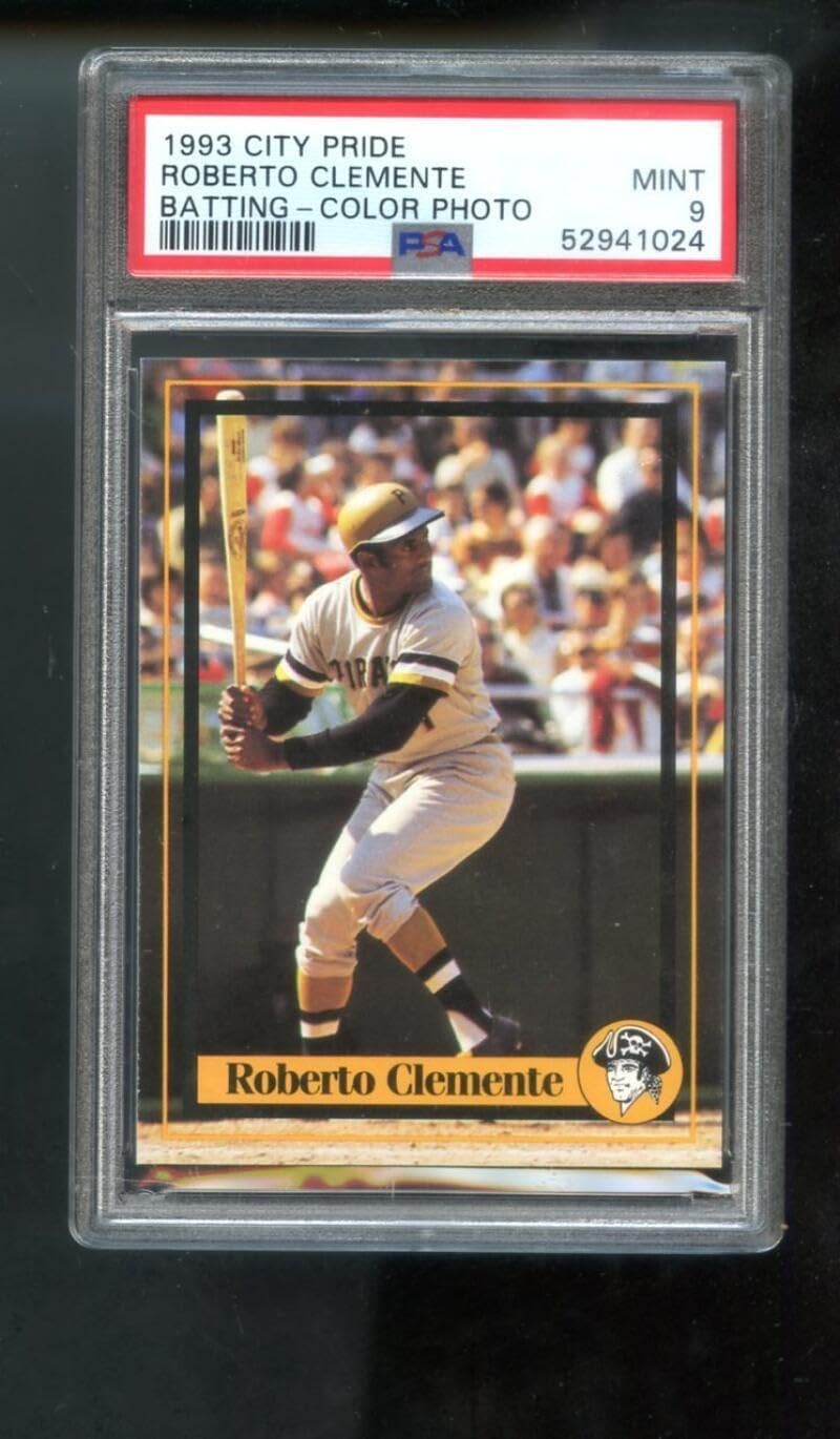 1993 City Pride Bread Roberto Clemente PSA 9 Graded Baseball Card MLB Batting Co - Slabbed Baseball Cards