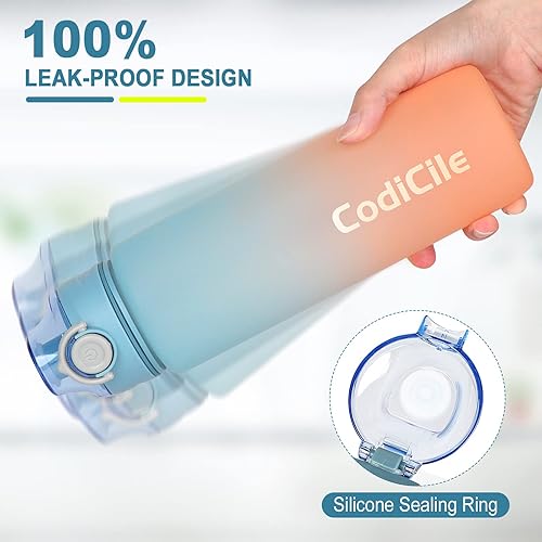 Miniatura 5 de CodiCile Botella de agua deportiva de 32 onzas, botella de agua sin BPA con tapa de bloqueo y a prueba de fugas, para gimnasio, escuela, ciclismo,