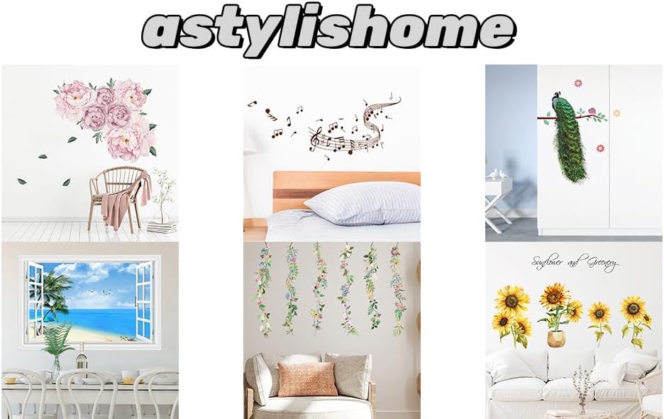 Vízfesték virágos falmatrica termék képe