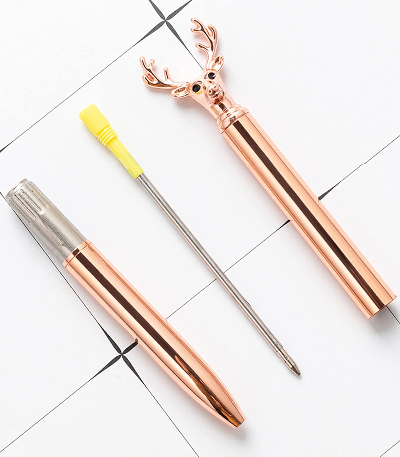 Gullor 4 Pieces Deer Head Shape BallPoint Pen Unique Christmas Pens Cute Animal Pen Black Ink, Multicolored B image 5