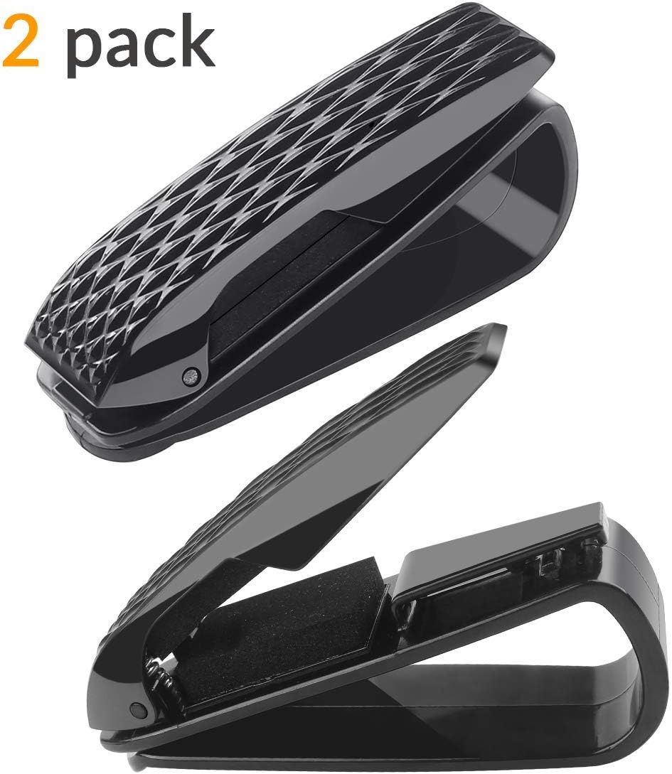 KMMIN Car Sunglass Holder, Premium Visor Eyeglass Clip 2Pack Double Layer Auto Sunglasses Holder Clip for Cars Vehicles Sun Visor