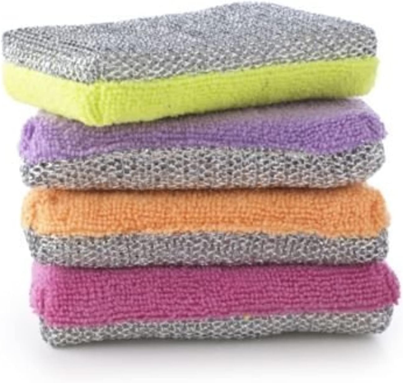 4 Lakeland Microfibre Dual Kitchen Sponges – Soft & Abrasive Side For Cleaning The Whole Kitchen