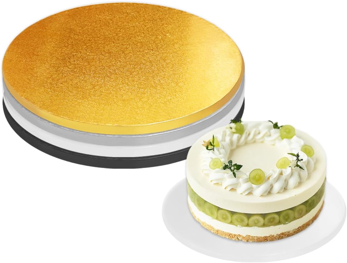 12 Pack 12 Inch Round Cake Drums,1/2" Thick Sturdy White Cardboard Base - View #5
