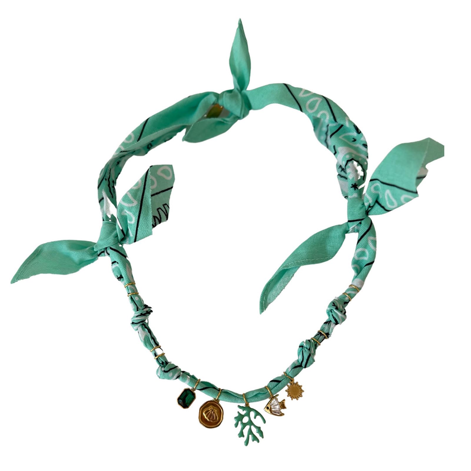 MICFENY Multiuse Silk Scarf Necklace Styles Neck Scarf Wristband For Daily Wear Travel Essential Women Headpiece