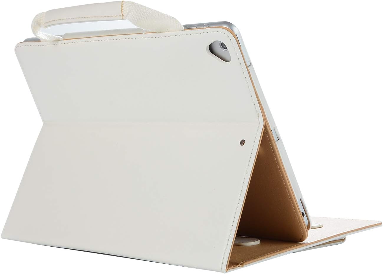 Uliking Case Handbag for Apple iPad Air 3 10.5" (3rd Gen) 2019/iPad Pro 10.5 Inch 2017 Cover, Stand Smart PU Leather Business Folio Sleeve [Auto Wake/Sleep] with Document Card Pocket Hand Strap, White