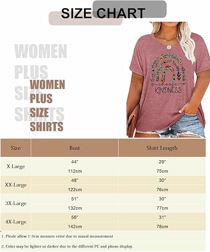 Miniatura 5 de Camiseta de manga corta para mujer, talla grande, con estampado floral, divertida, para verano, casual, linda, de manga corta