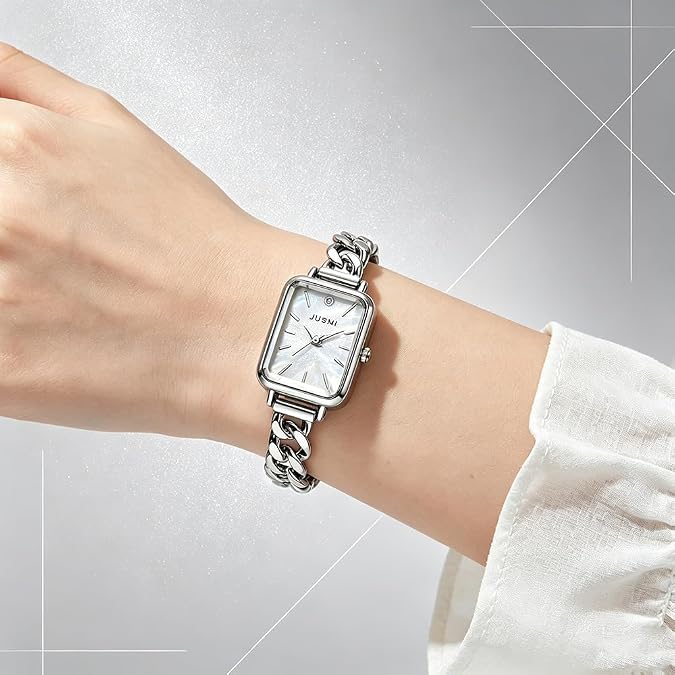 Gold Watches for Women Luxury Square Womens Casual Watches Fashion Simple Quartz Watch Stainless Steel Female Bracelet Watch