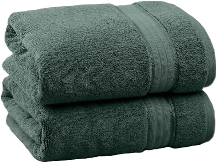 100% Egyptian Cotton Bath Towel Set, Green, 2 Pack