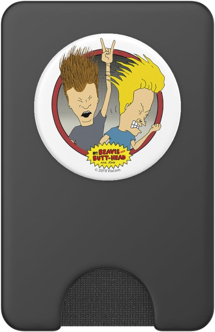 Beavis and Butt-Head Rocking Out Circle Portrait Logo PopSockets PopWallet for MagSafe