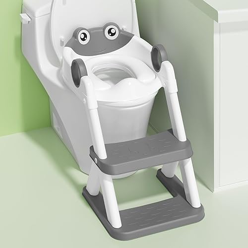 Vista 25 de Asiento de entrenamiento para ir al baño, para niños y niñas, 2 en 1, protector contra salpicaduras, antideslizante, taburete Aa-gris.