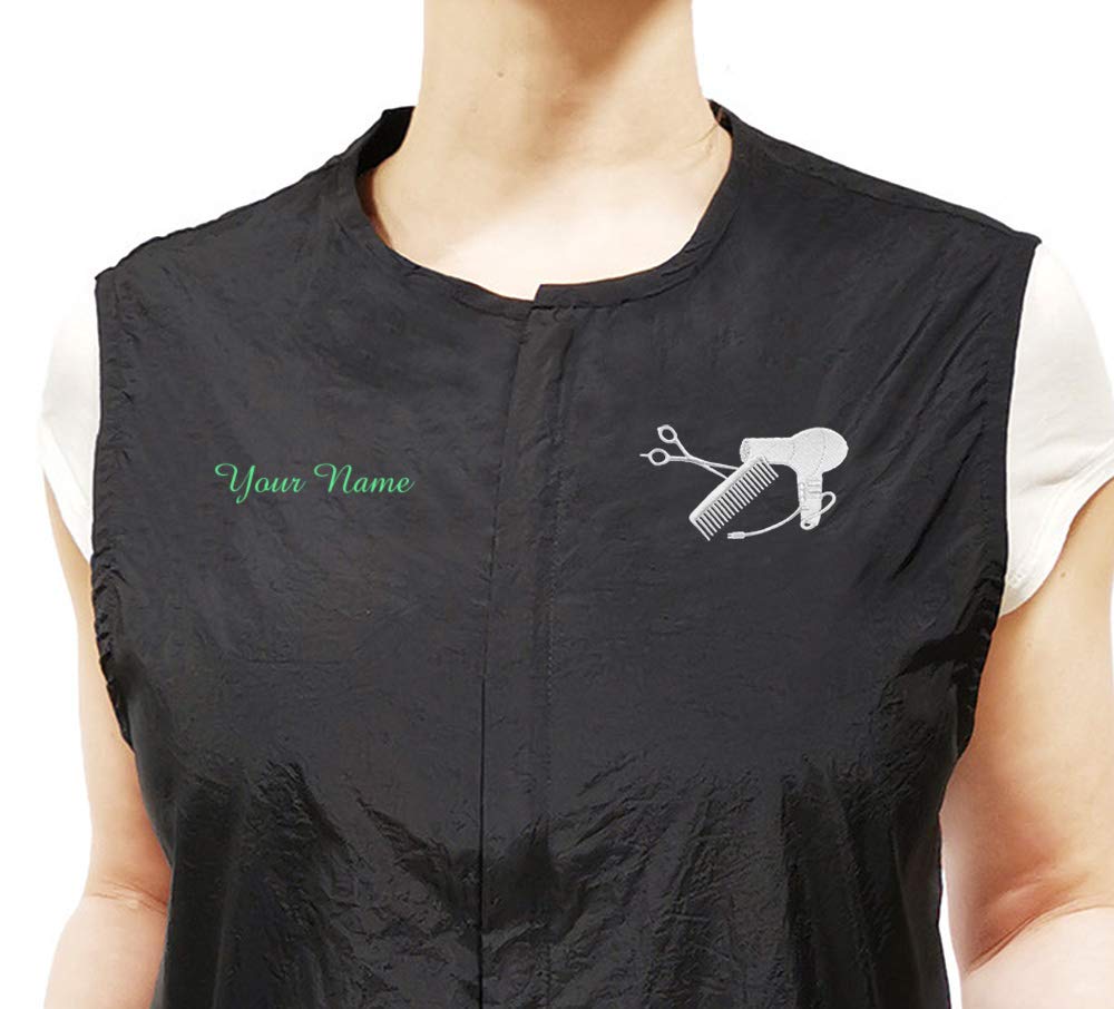 Jordan Sleeveless Vest with Personalized Name and Logo Embroidery for Stylist Barber Groomer Nail Tech Make-up Artist (XL, Black)