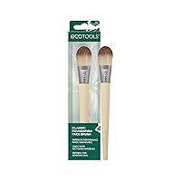 Vista 1 de EcoTools Brocha facial de base clásica, para base líquida y crema, cepillo de base plana, brocha de maquillaje para maquillaje natural, cobertura