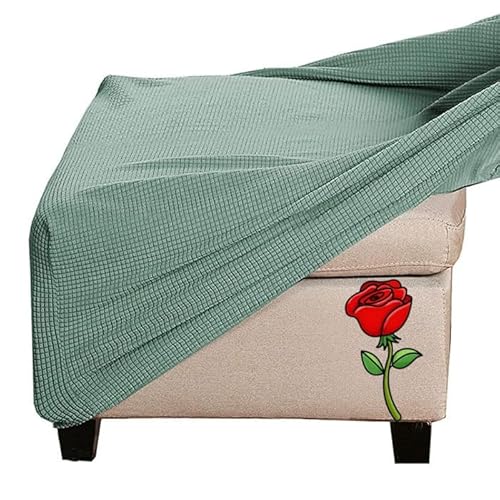 Fairuo @06 Jacquard Velvet Ottoman Footstool Cover - Stretch Fit, Square, Rectangle, Round, Small, Large - Slipcover Pouffe Protector (Color: Size: Square)