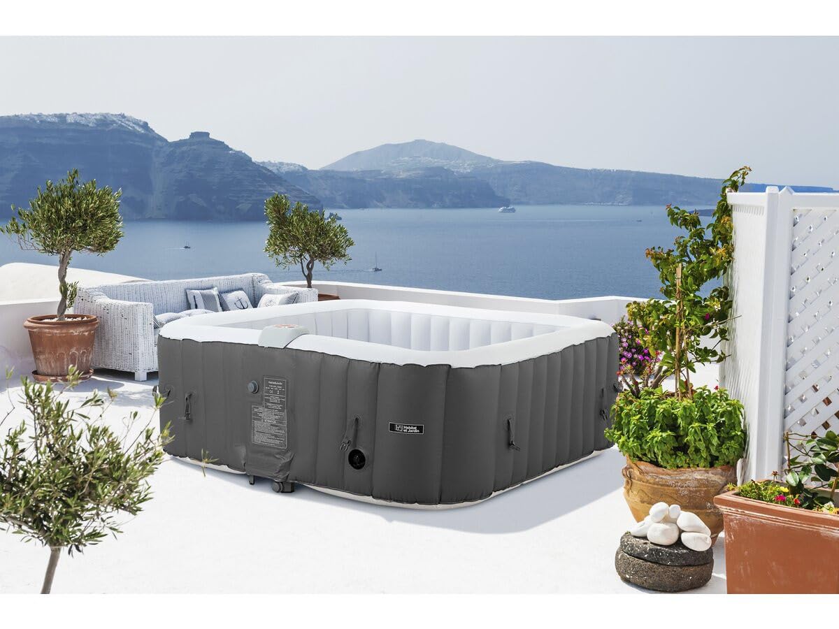 Spa Gonflable Riviera en PVC - 6 Places - Gris/Blanc