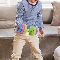 Vista 5 de Kids Workout Dumbbell Weights Set - Toddler Toy Gym Equipment for Pretend Play Lifting, Exercise & Fitness - Adjustable Fill with Sand or Water